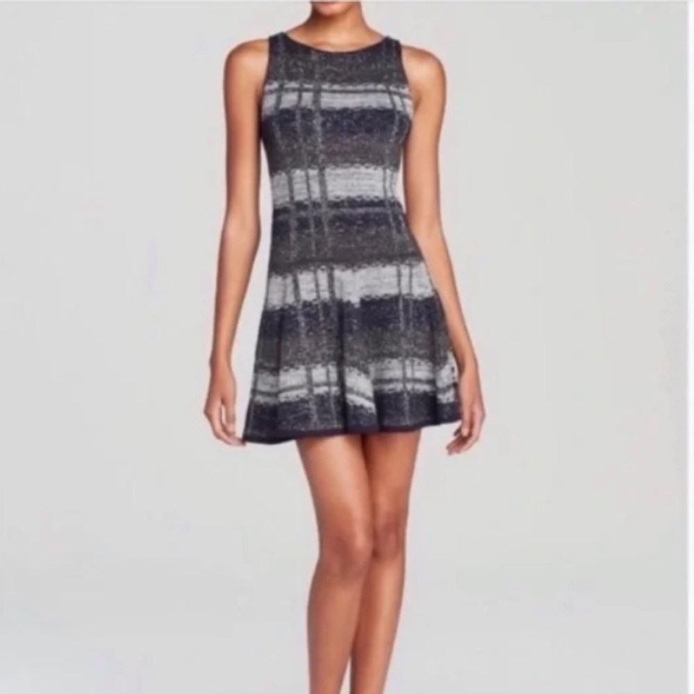 Alice + Olivia Wool Blend Shimmery Flare Party Dress XS